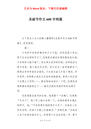 圣诞节作文600字两篇.docx