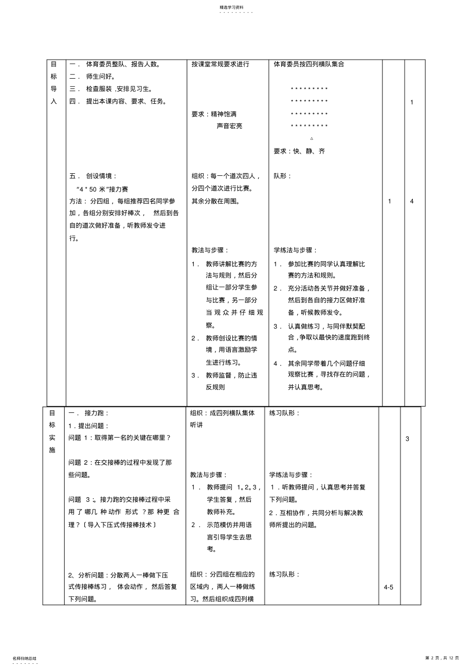 2022年高中体育与健康《足球——复习脚内侧传接球》表格式教学设计 .pdf_第2页