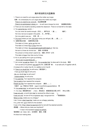 2022年高中英语常见句型集锦 .pdf