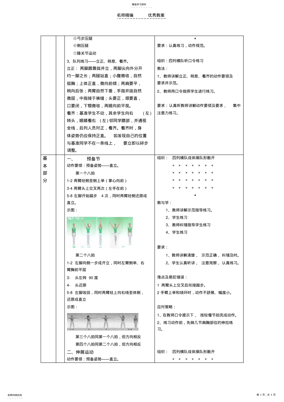 2022年教案舞动青春广播体操预备节 .pdf_第2页