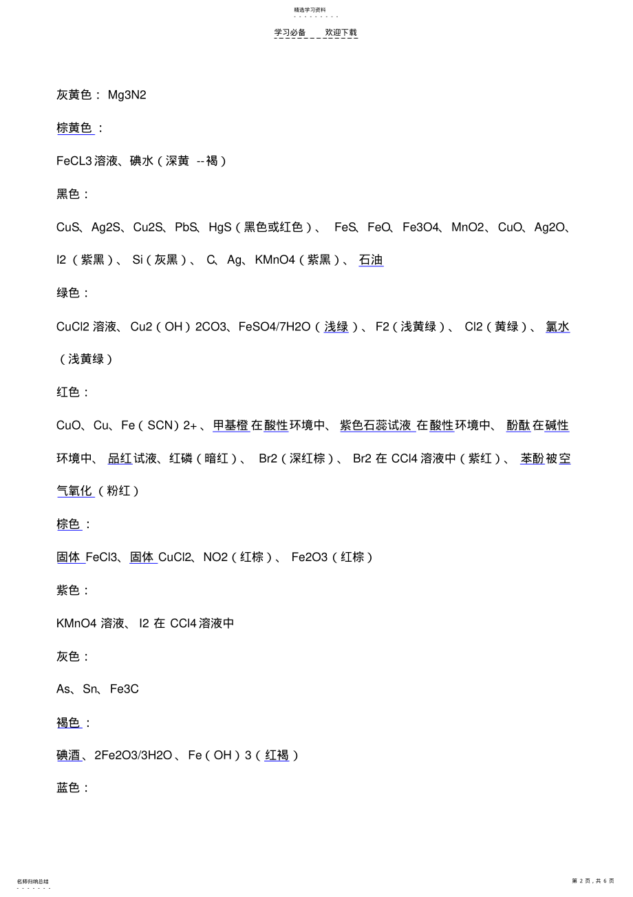 2022年高中化学涉及到的一些离子的颜色 .pdf_第2页