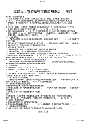 2022年高中化学人教版《选修3》知识点总结 .pdf