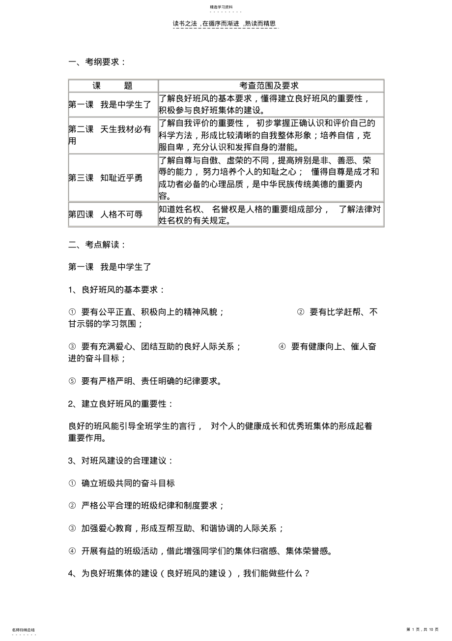 2022年思想品德七上主要知识点 .pdf_第1页