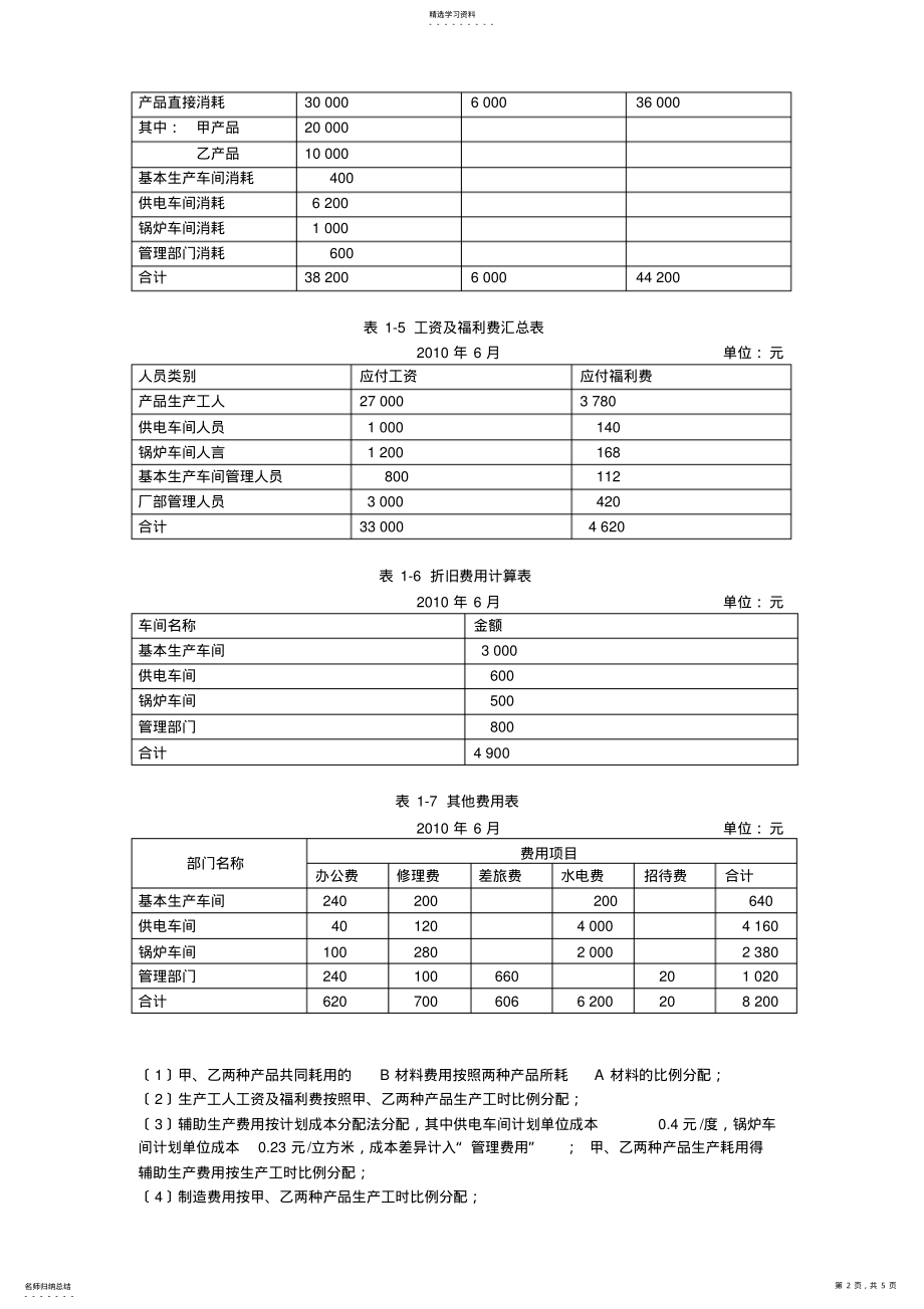 2022年成本会计实训一2 .pdf_第2页