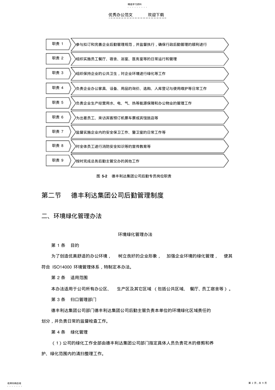 2022年德丰利达集团公司后勤管理制度 .pdf_第2页