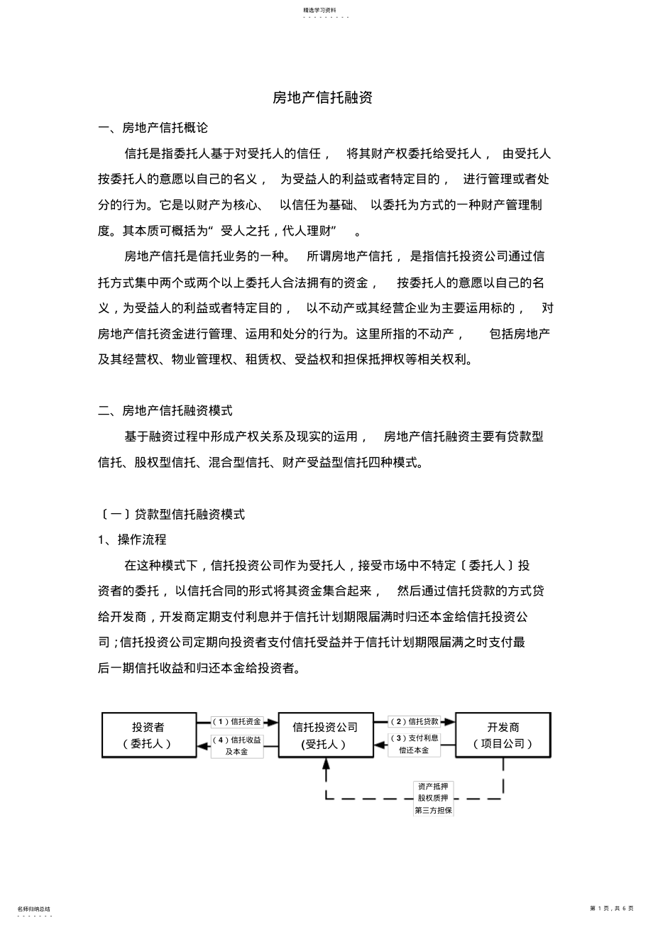 2022年房地产信托融资模式 .pdf_第1页