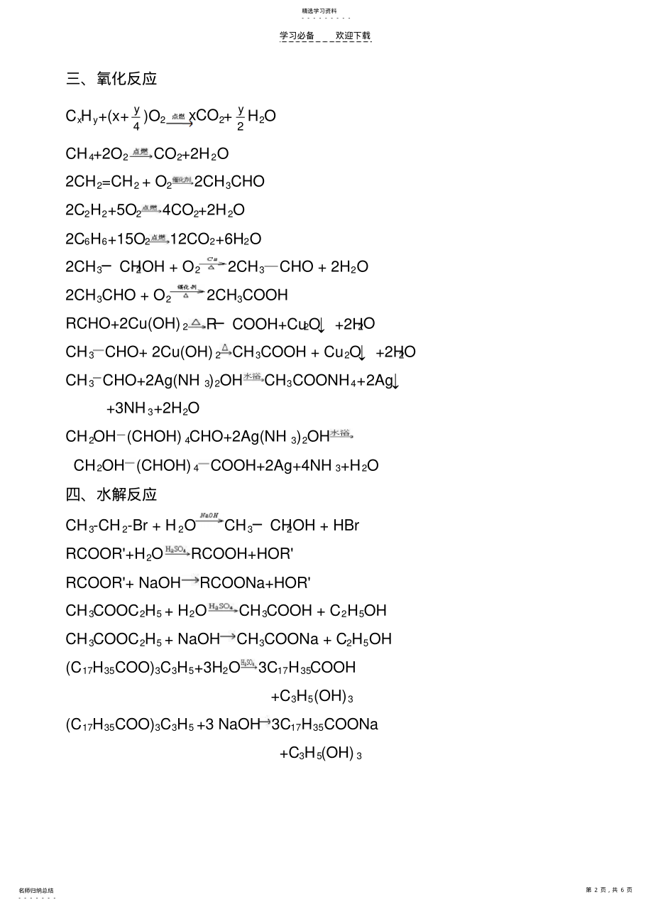 2022年高中化学有机方程式分类 .pdf_第2页