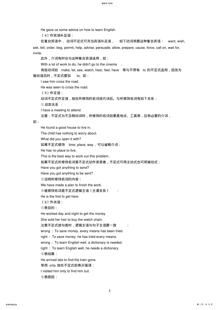 2022年高中英语语法-非谓语动词-讲解及其练习题 .pdf_第2页