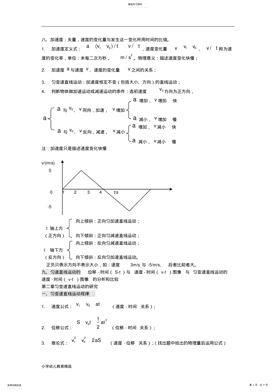 2022年高一物理必修一知识点总结-精华版 .pdf_第2页