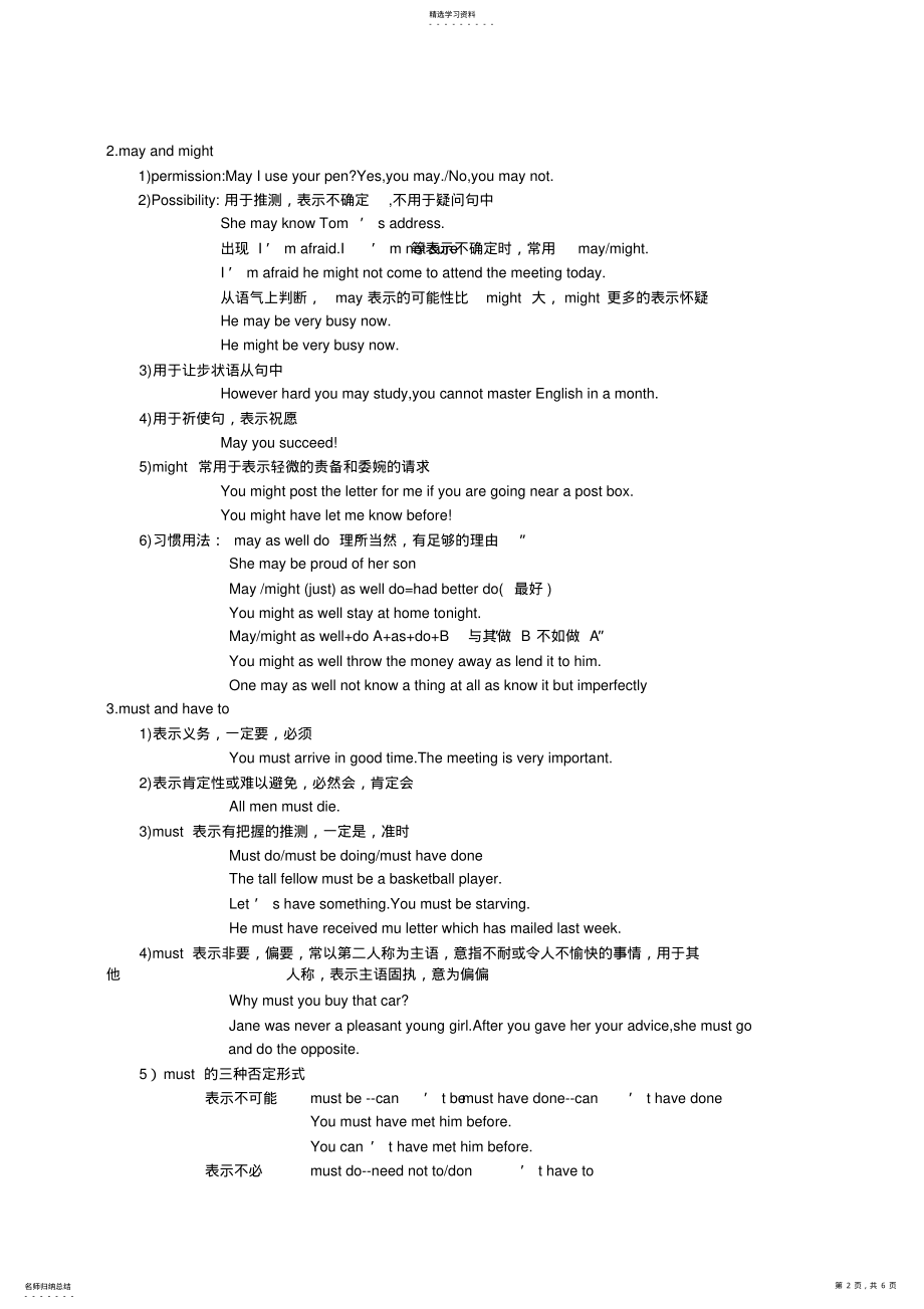 2022年高中英语情态动词详细讲解及例句 .pdf_第2页