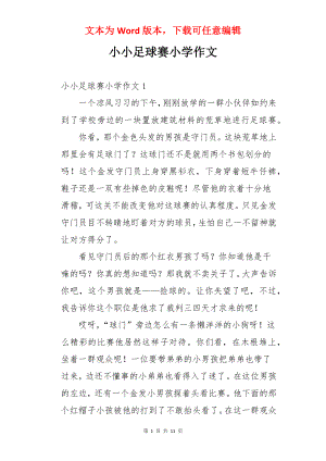 小小足球赛小学作文.docx