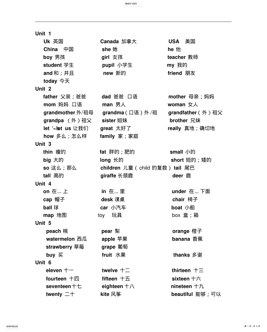 2022年整理新版人教版pep小学英语三年级下册期末总复习知识点归纳 .pdf_第1页