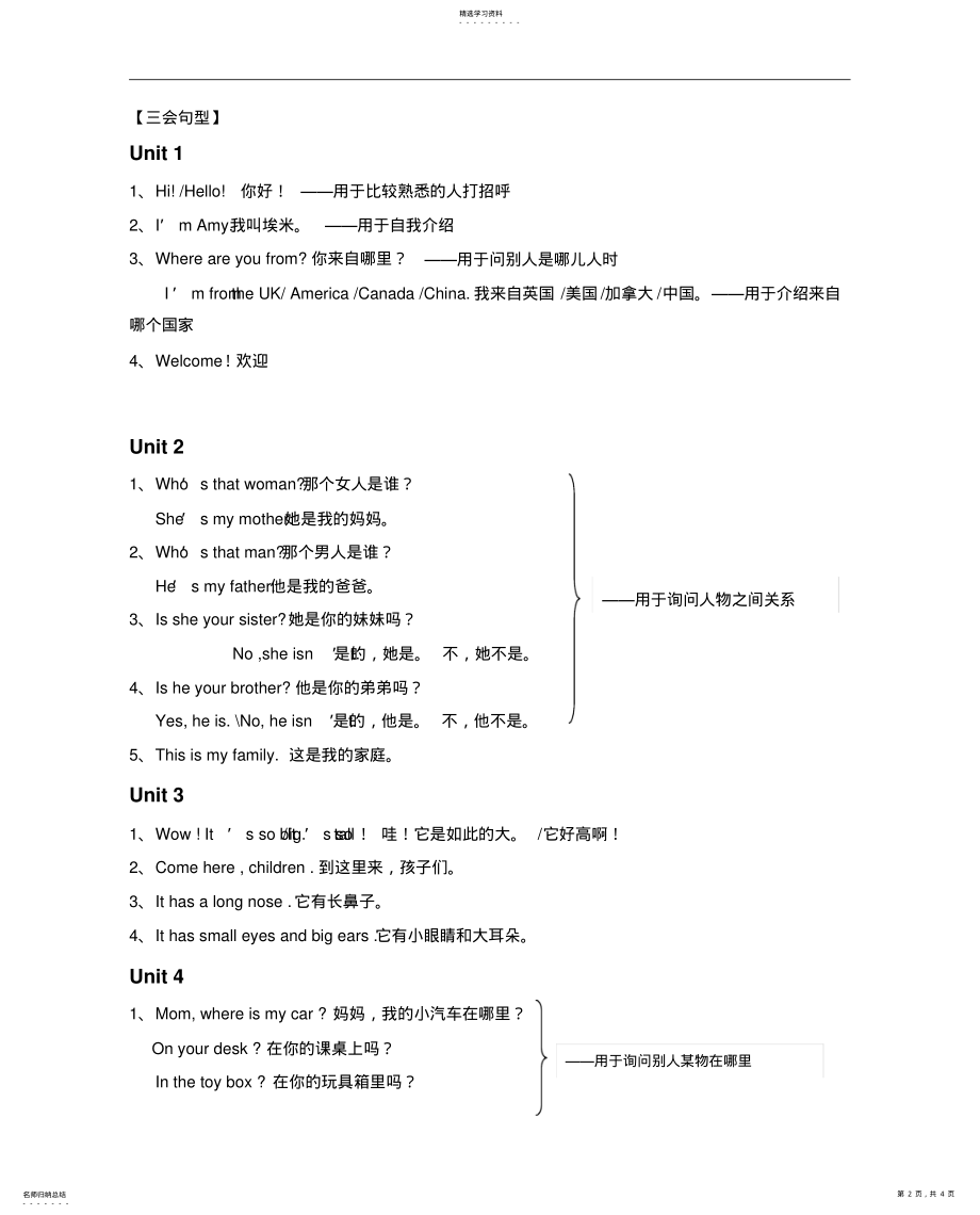 2022年整理新版人教版pep小学英语三年级下册期末总复习知识点归纳 .pdf_第2页