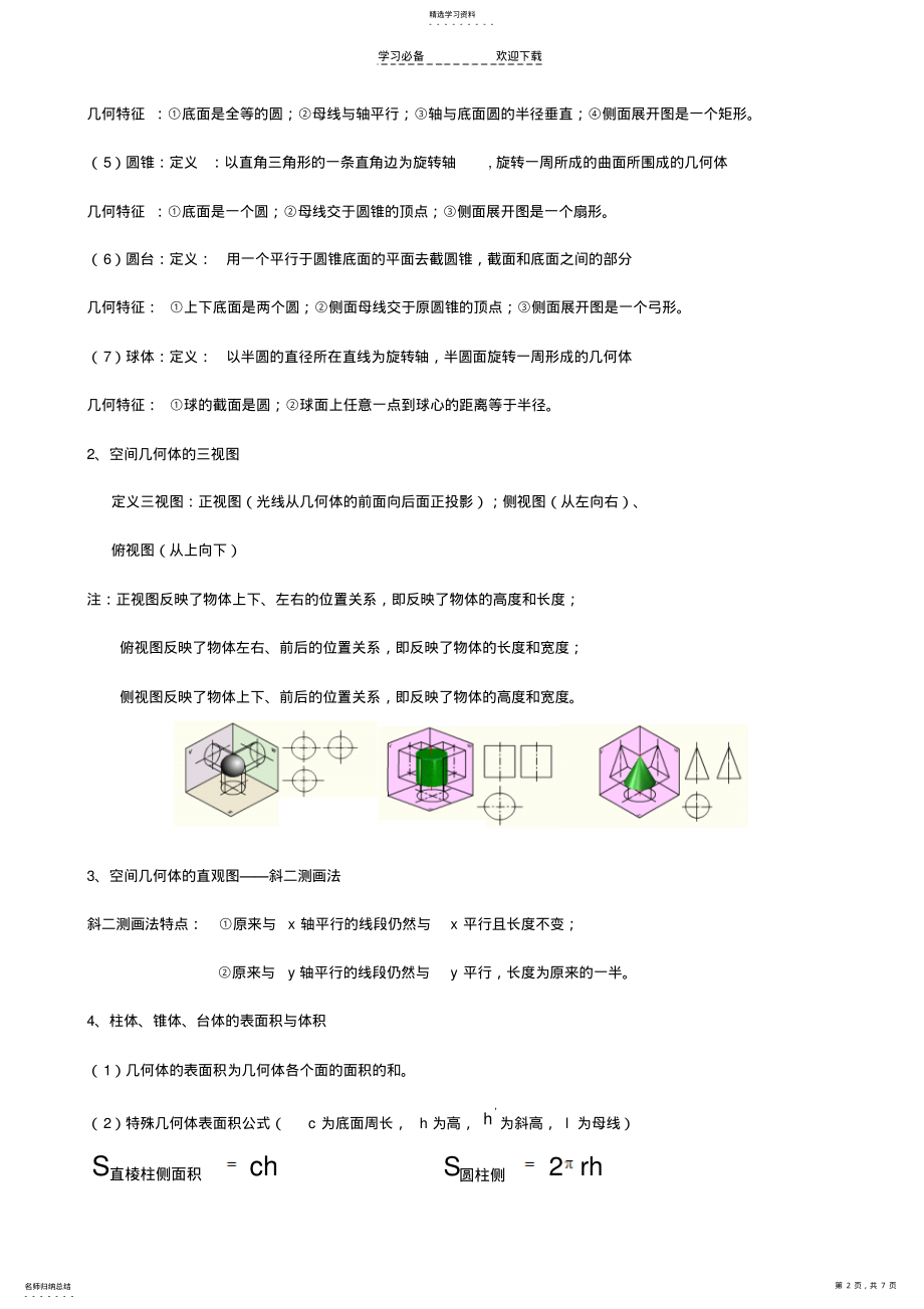 2022年高中数学必修二立体几何知识点梳理 .pdf_第2页