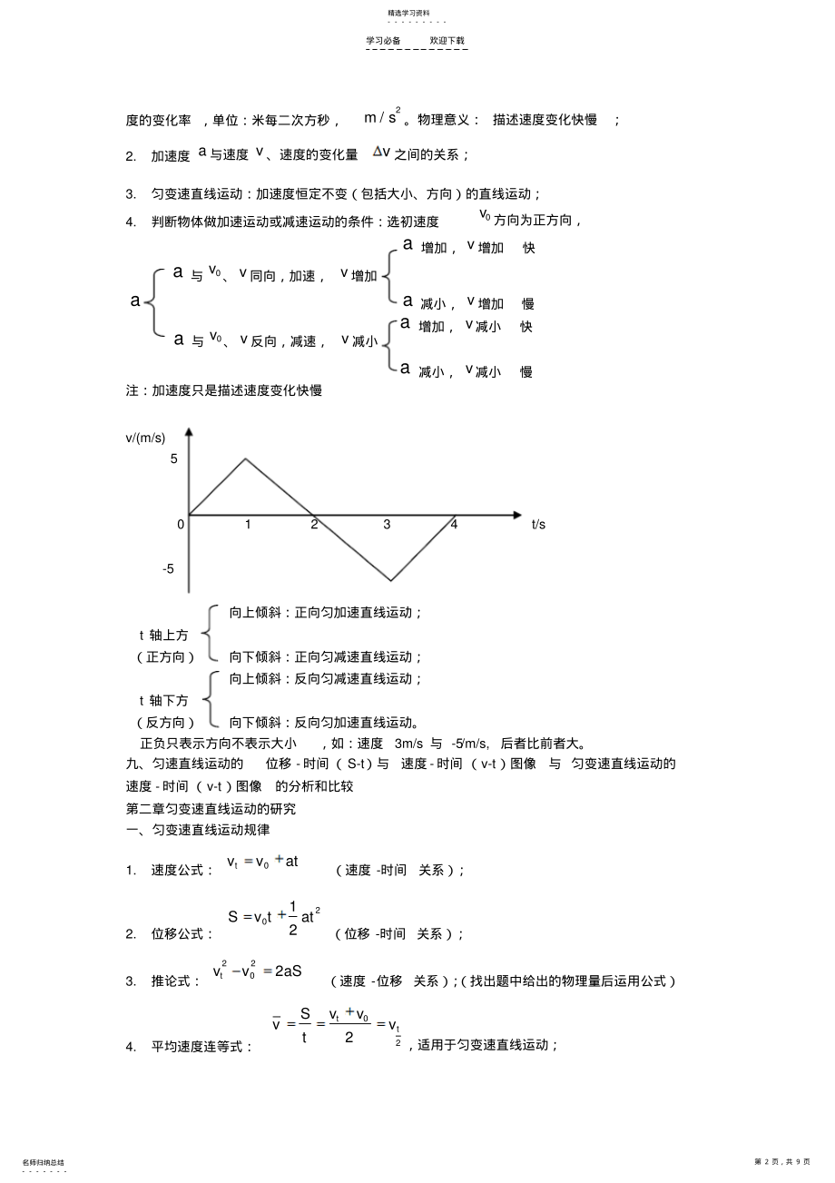 2022年高一物理必修一知识点 .pdf_第2页