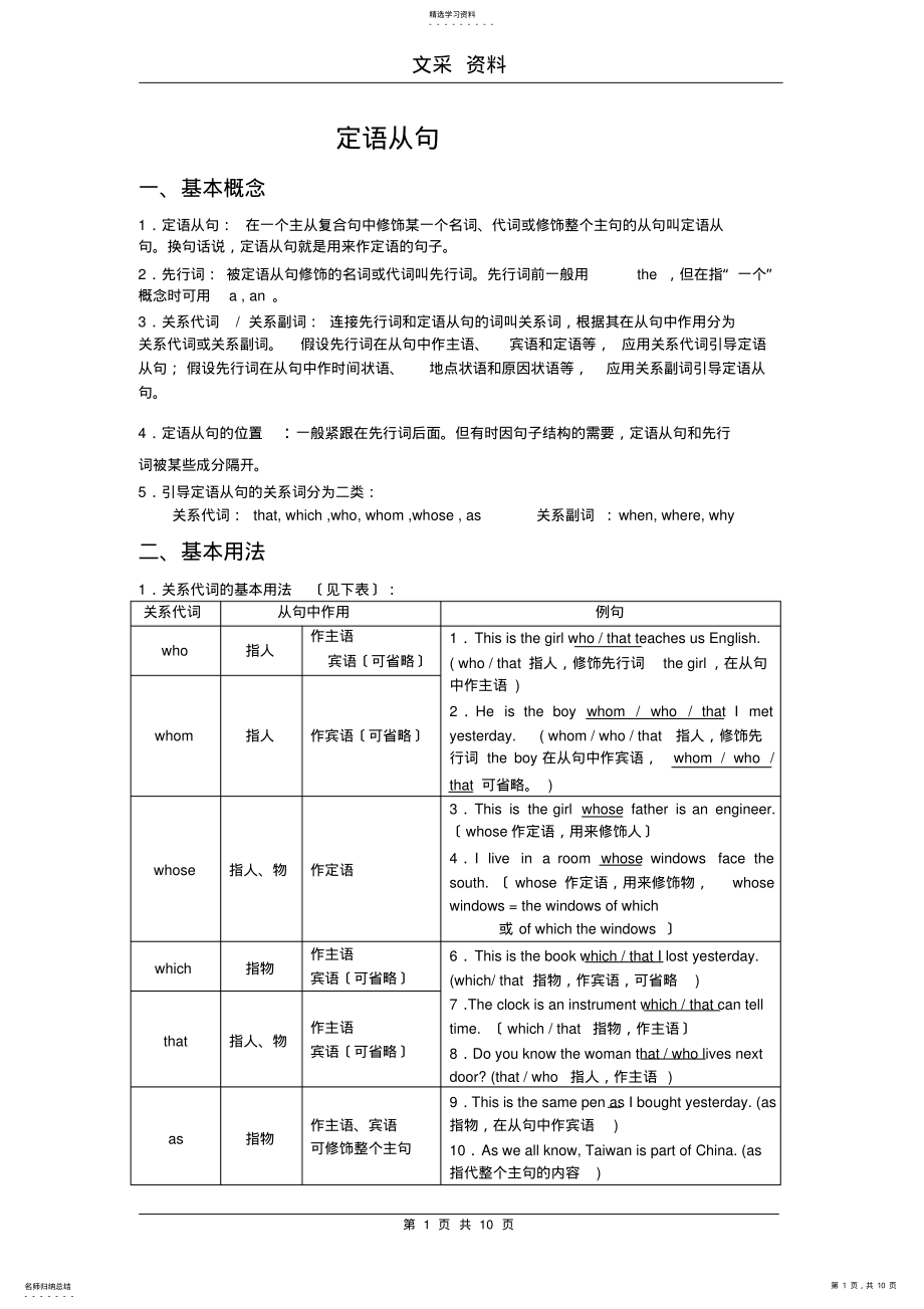 2022年高一英语定语从句 2.pdf_第1页