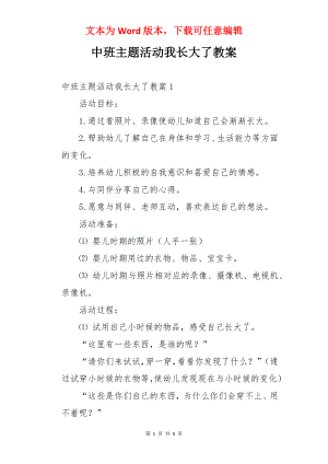 中班主题活动我长大了教案.docx