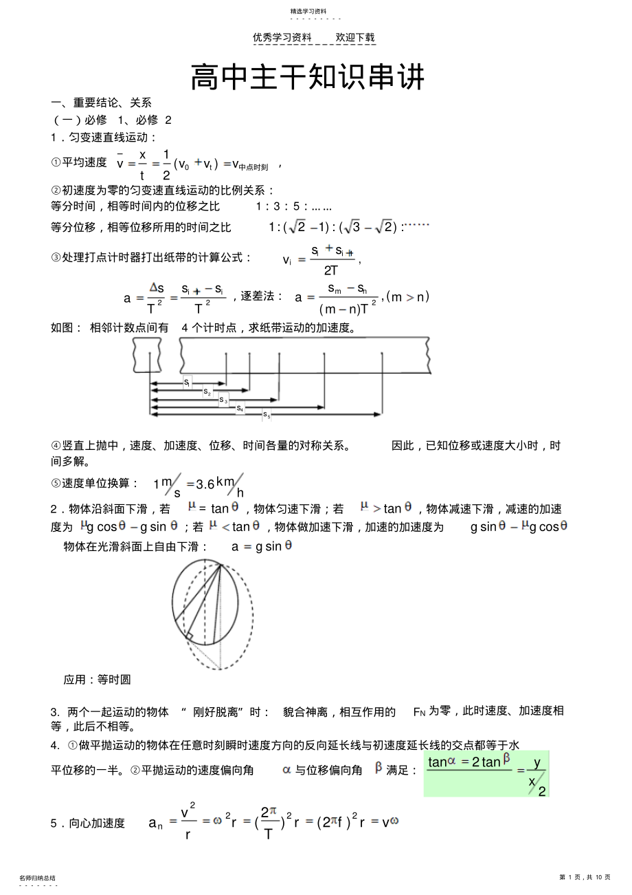 2022年高中物理主干知识串讲 .pdf_第1页