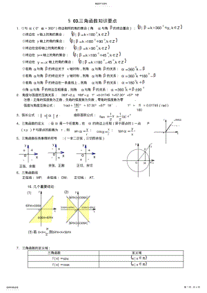 2022年高考数学基础知识总结：第四章三角函数 .pdf