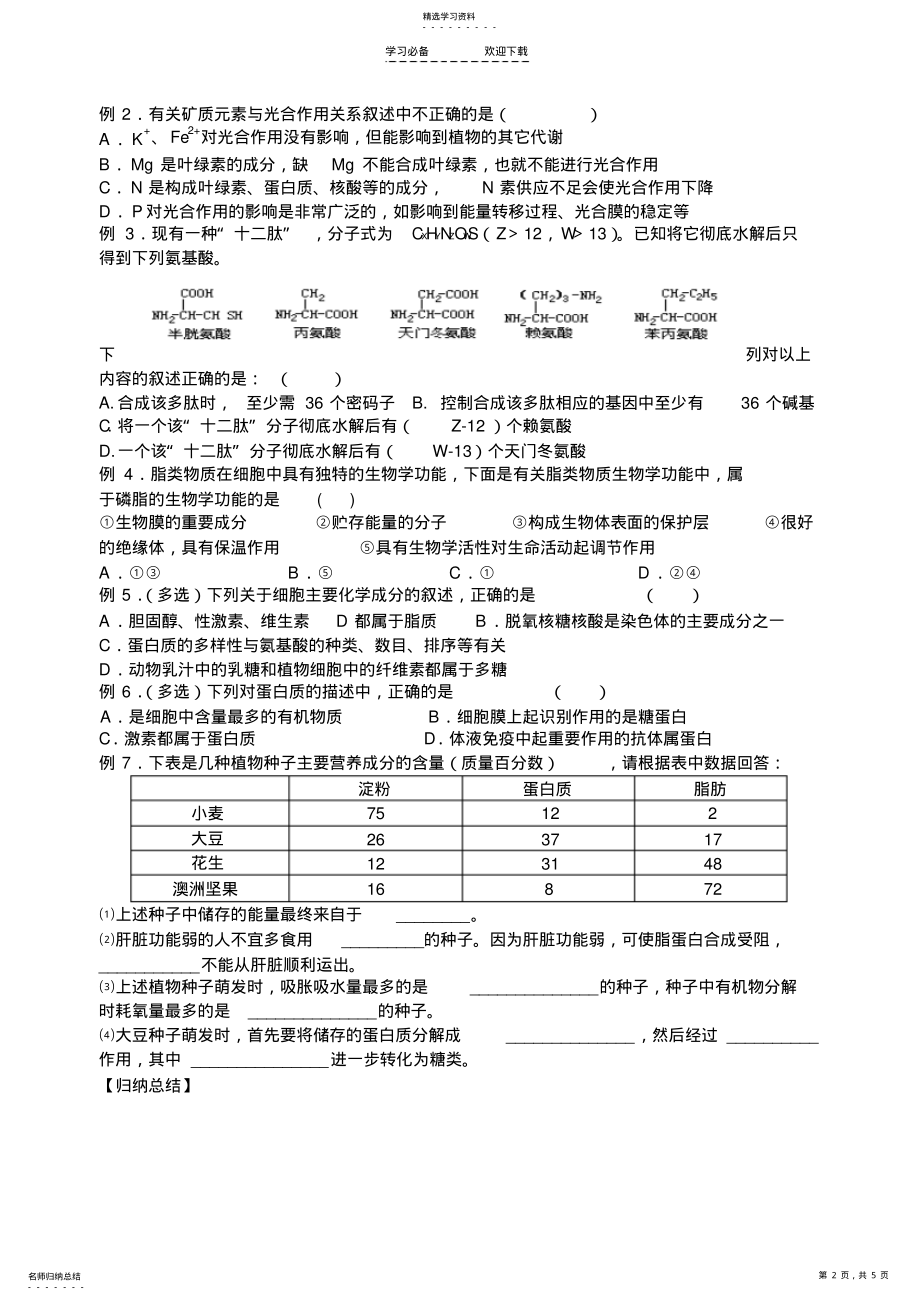 2022年高三生物二轮复习专题一 .pdf_第2页