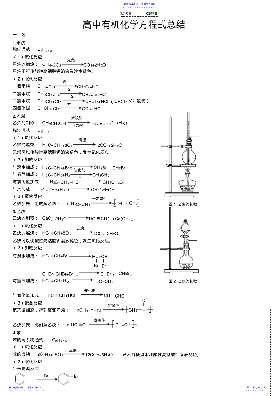 2022年高中有机化学方程式总结 2.pdf_第1页