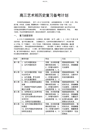 2022年高三艺术班历史复习备考计划 .pdf