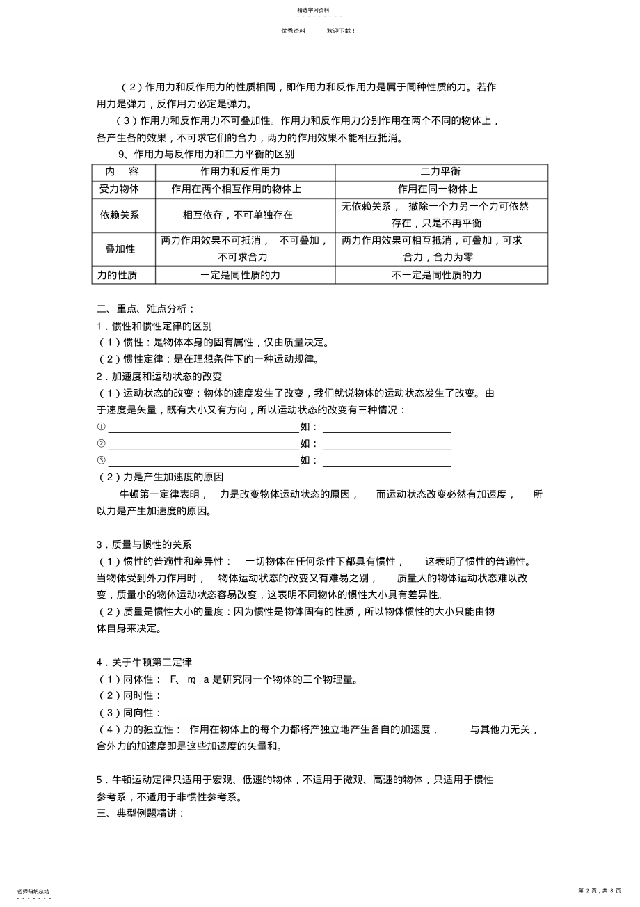 2022年高中物理牛顿运动定律经典练习题 .pdf_第2页