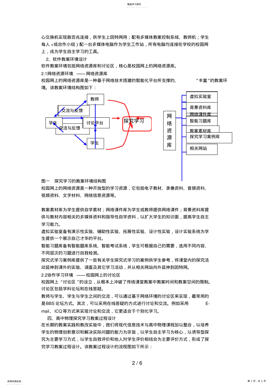 2022年高中物理探究学习教学设计方案的实践研究 .pdf_第2页