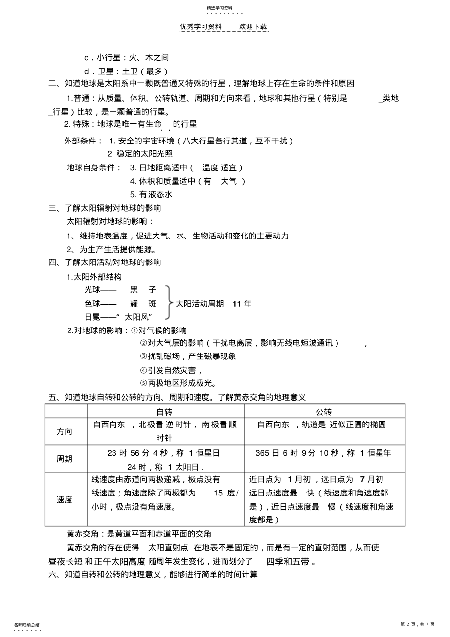 2022年高一地理期中考试考点 .pdf_第2页