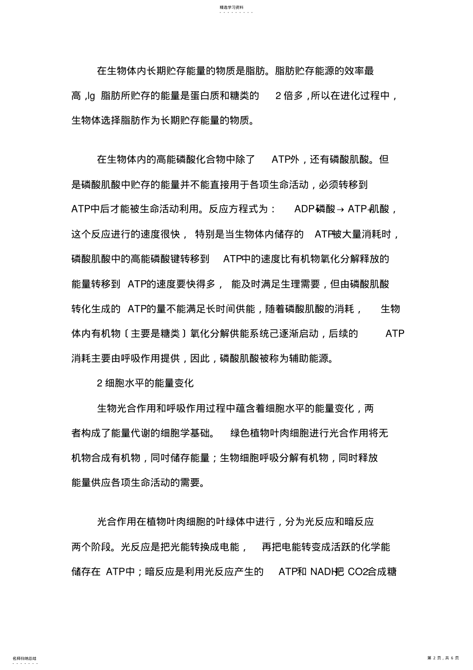 2022年高中生物专题复习——能量 .pdf_第2页