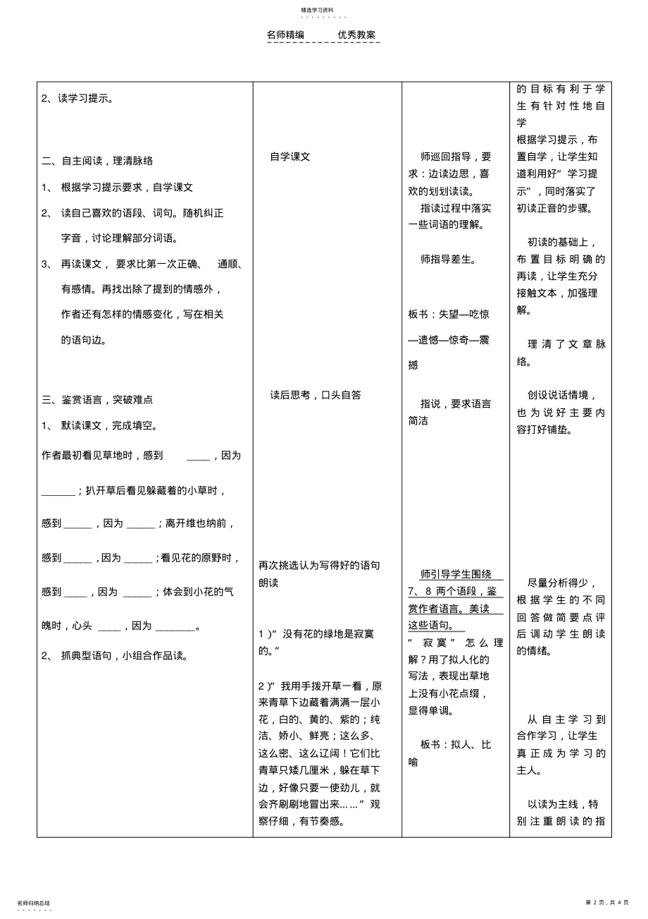 2022年尚田镇校语文组校本研修第二阶段实践探索教学设计 .pdf_第2页