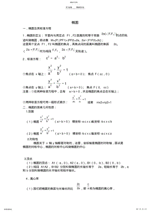 2022年高二椭圆知识点总结 .pdf