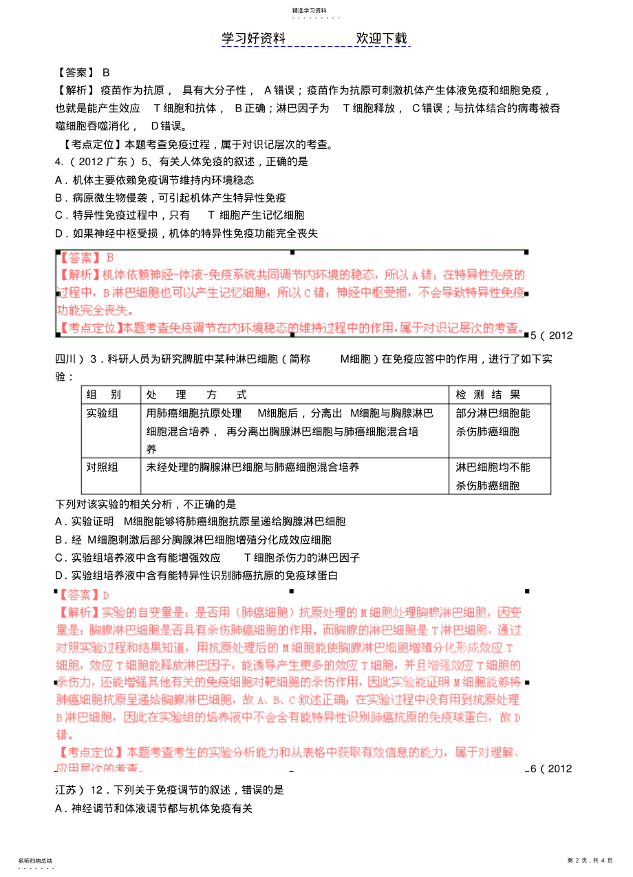 2022年高考试题分项解析生物专题免疫调节 .pdf_第2页