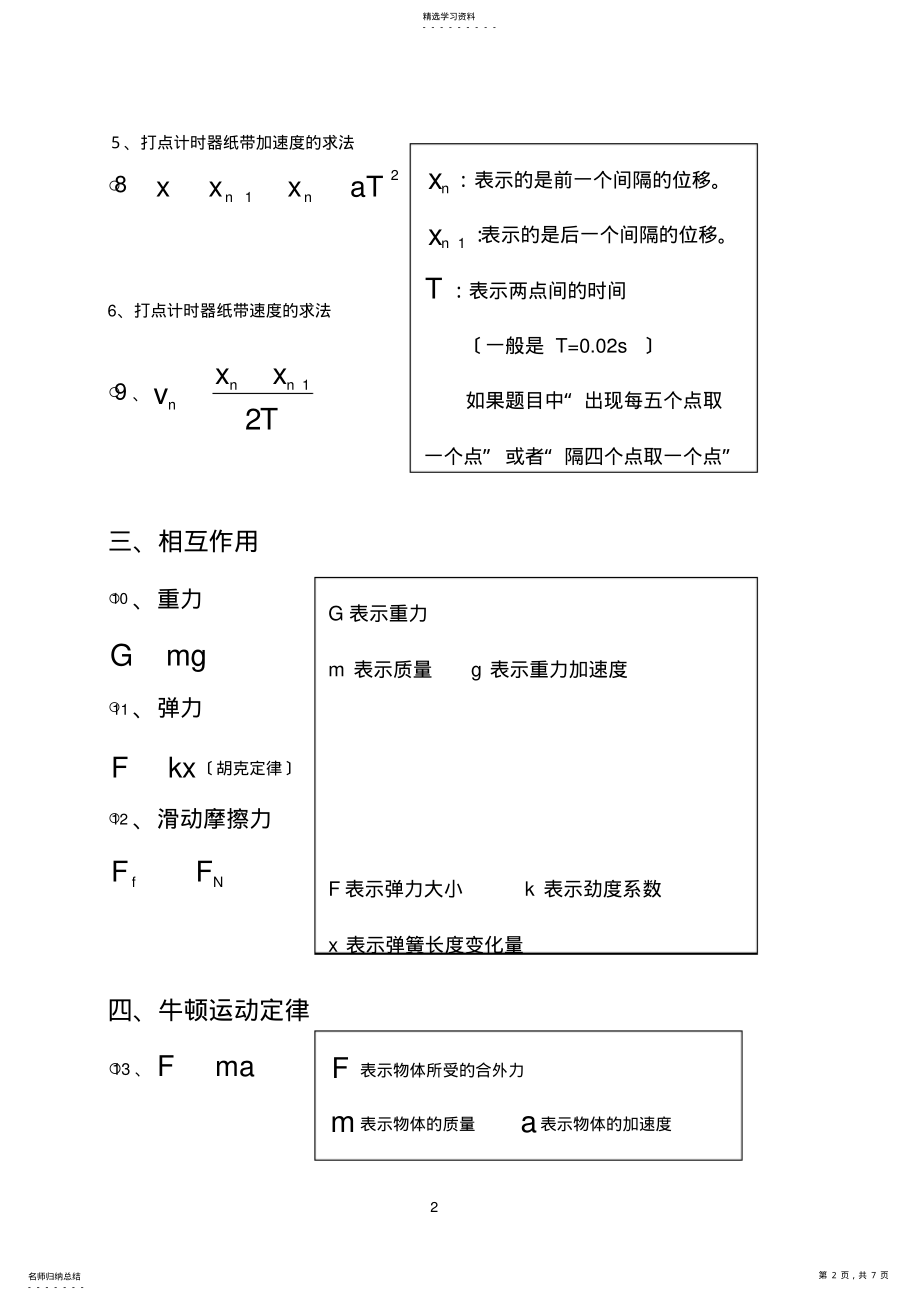 2022年高中学业水平考试物理公式背诵卷 .pdf_第2页