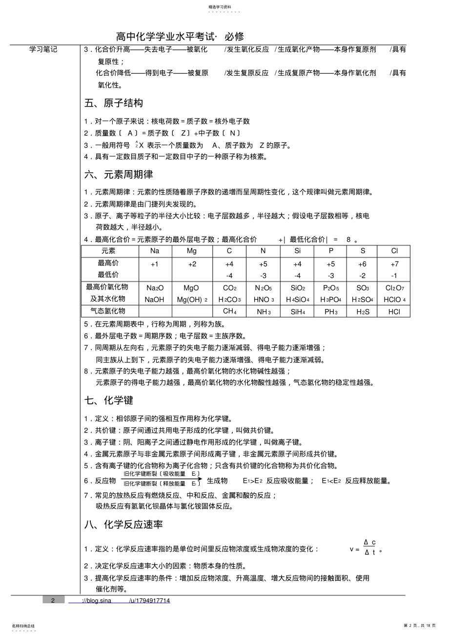 2022年高中化学学业水平考试复习资料 2.pdf_第2页