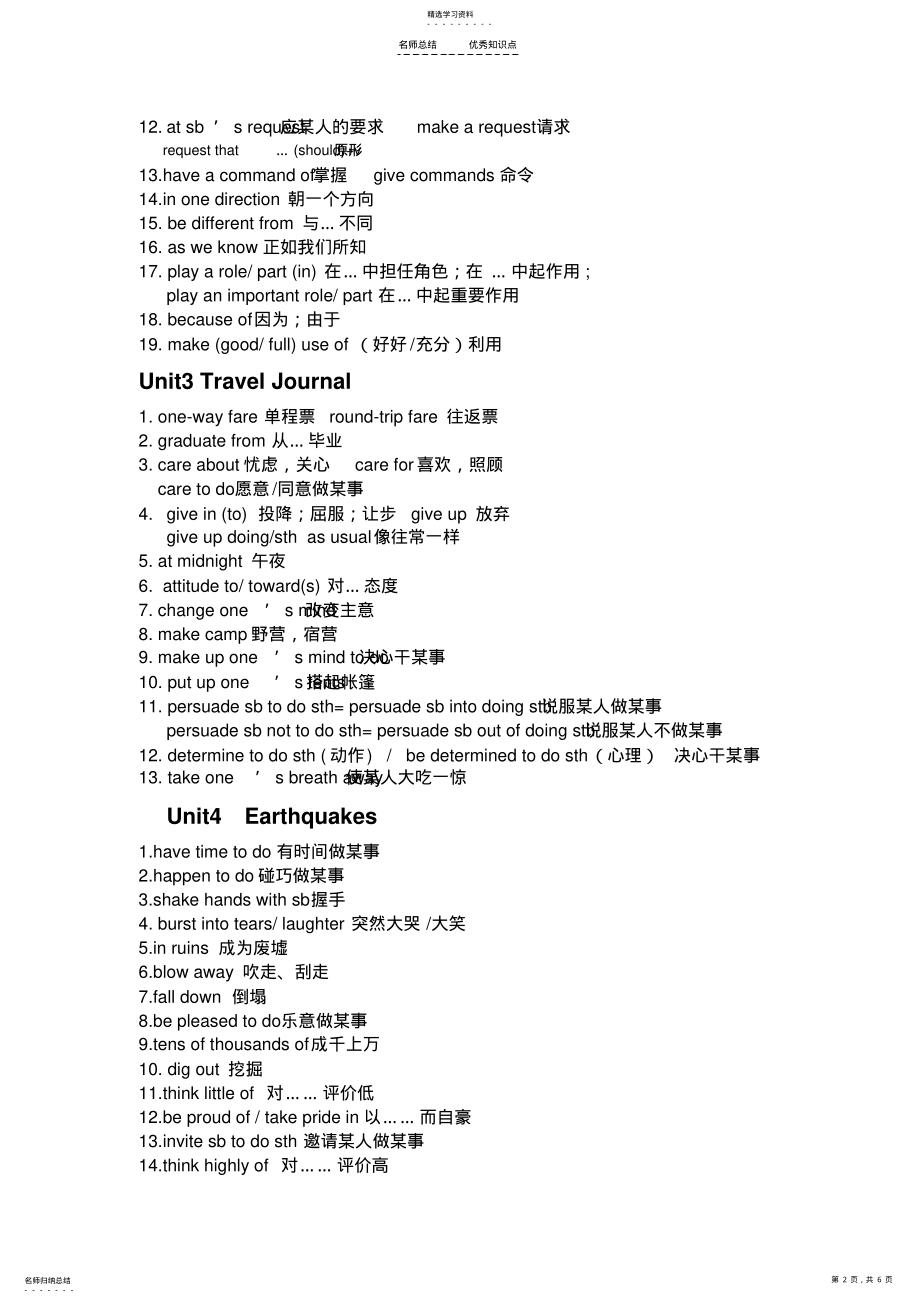 2022年高一英语必修一知识点归纳 2.pdf_第2页