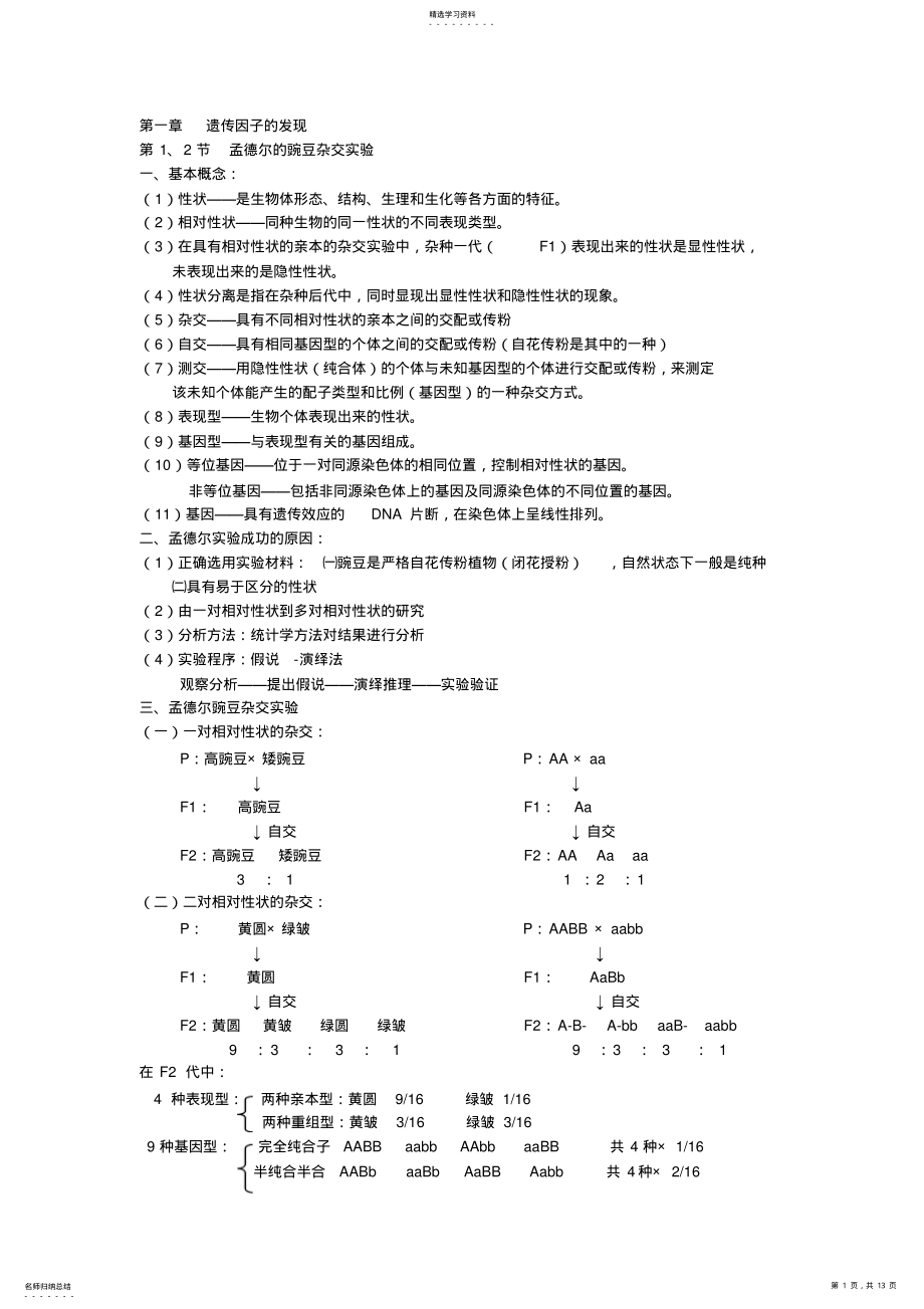 2022年高中生物必修二知识点经典总结 2.pdf_第1页