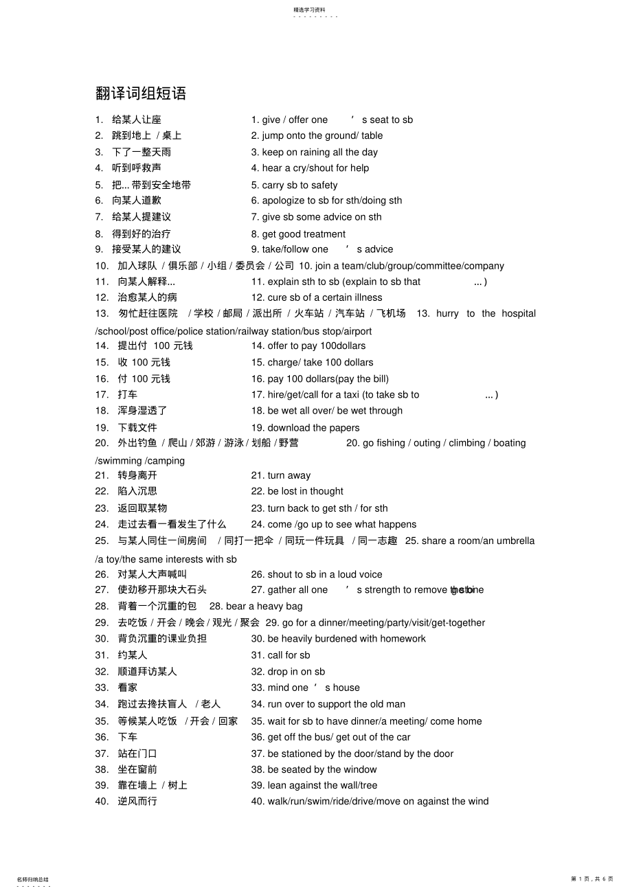 2022年高中英语必备翻译词组短语 .pdf_第1页