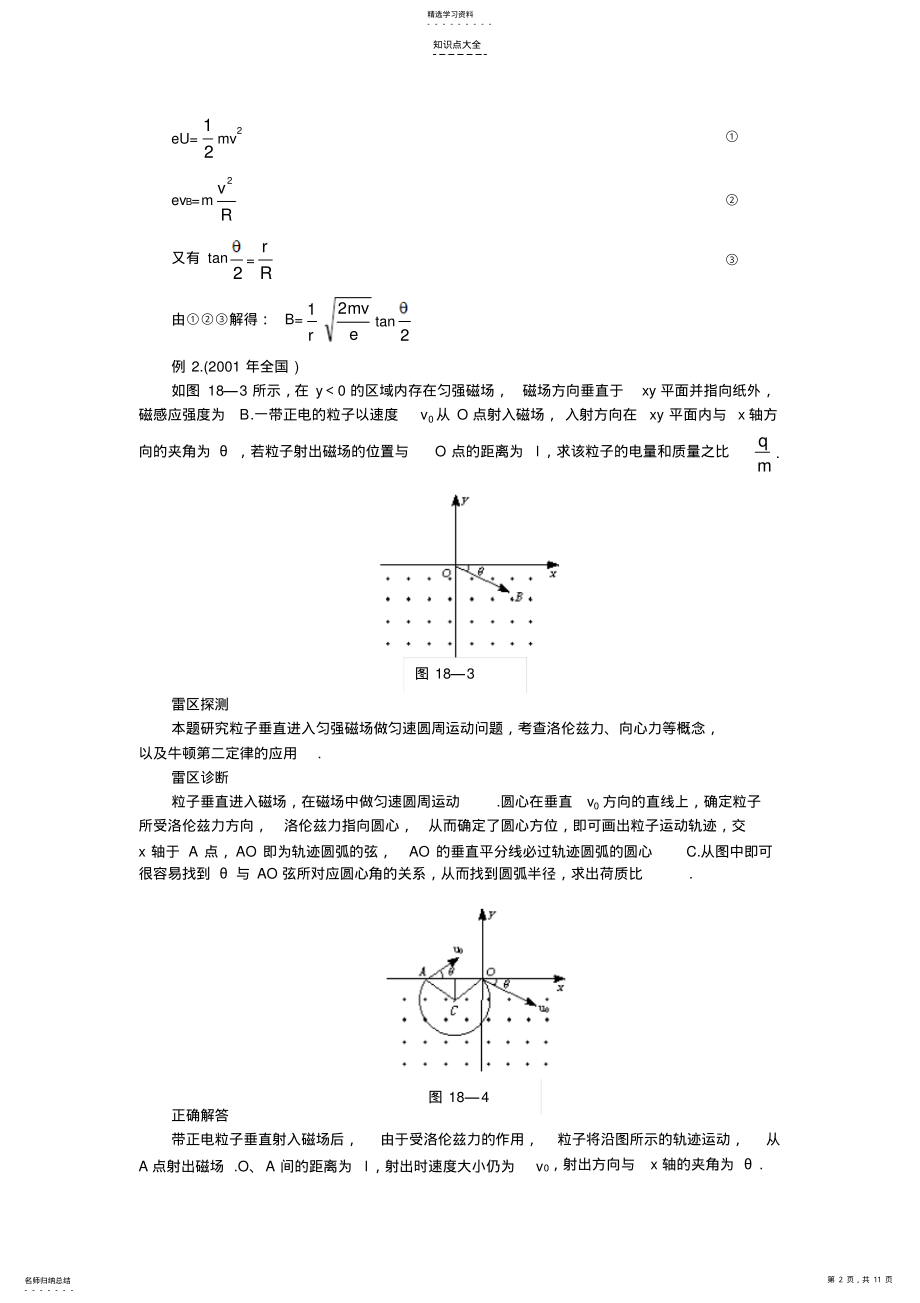 2022年高考知识点巡查专题18带电粒子在磁场中的圆周运动 .pdf_第2页