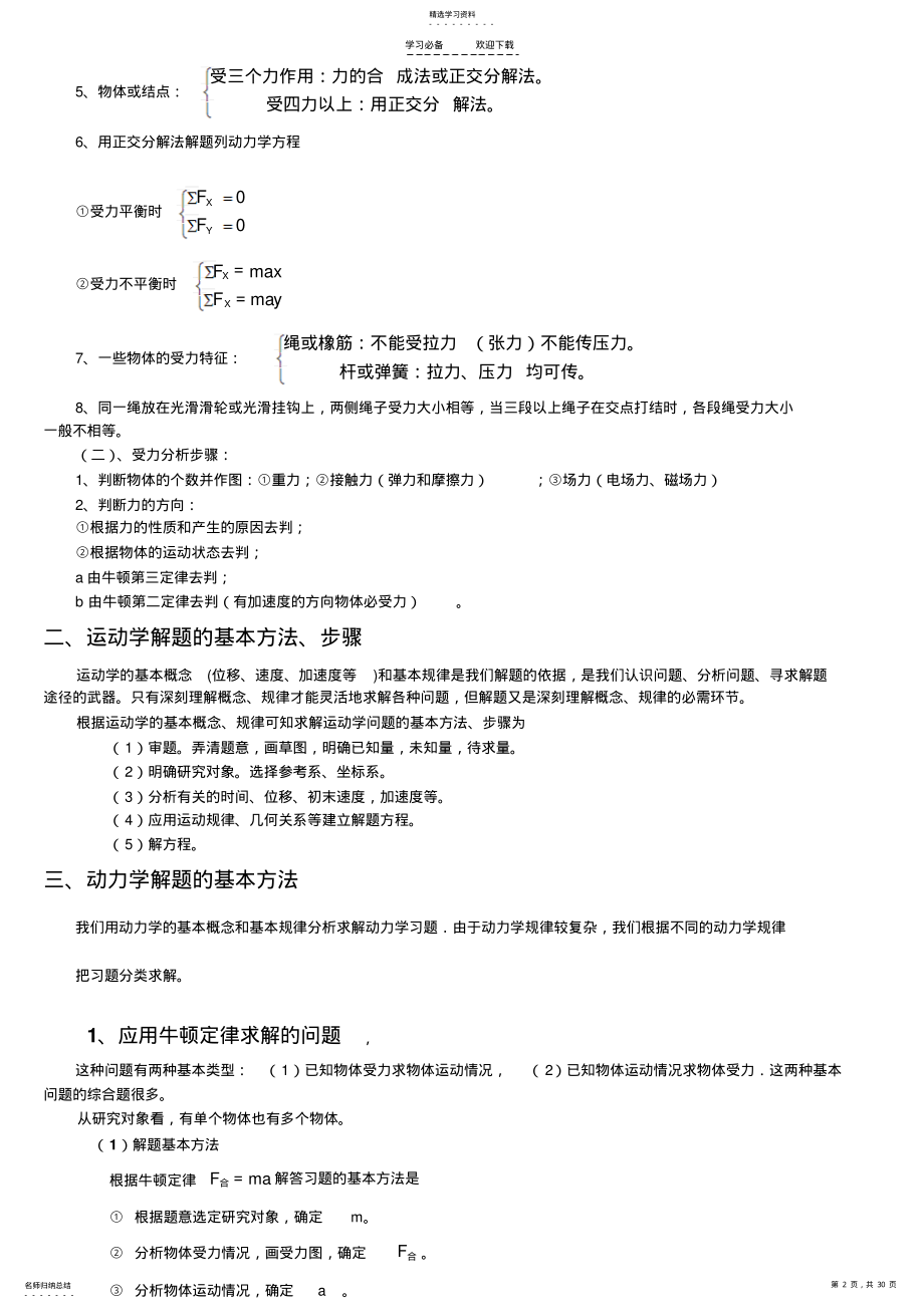 2022年高中物理解题方法以及一些重要知识点 .pdf_第2页