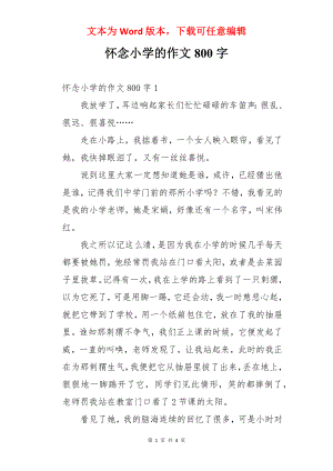 怀念小学的作文800字.docx