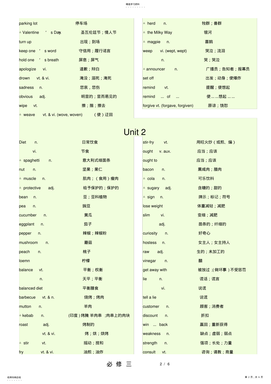 2022年高一英语必修三单词表 .pdf_第2页