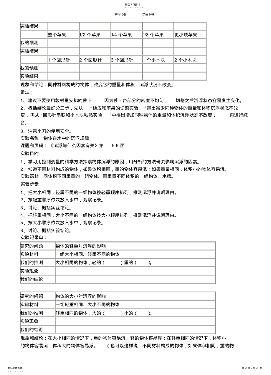 2022年教科版小学五年级科学下册实验操作报告 .pdf_第2页