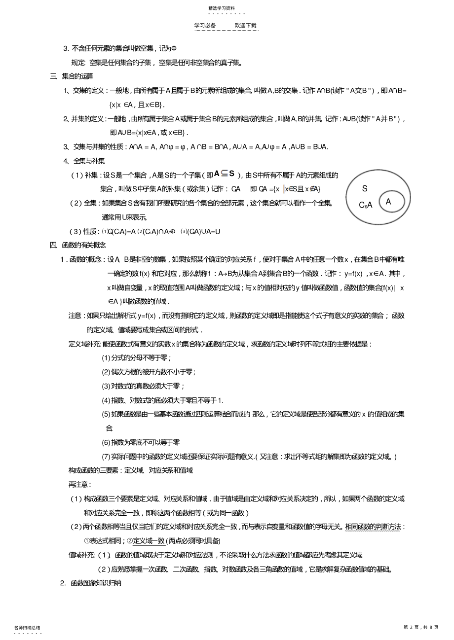 2022年高中数学必修一知识点 .pdf_第2页