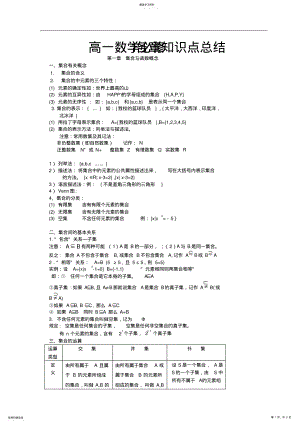 2022年高一数学必修1各章知识点总结 .pdf