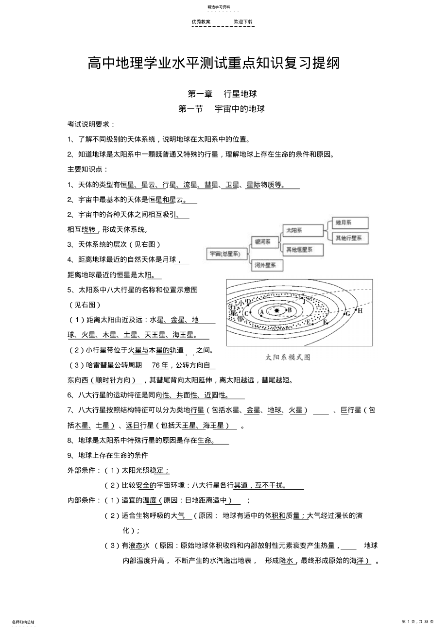 2022年高中地理学业水平测试重点知识复习提纲 2.pdf_第1页