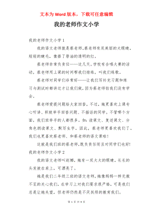 我的老师作文小学.docx