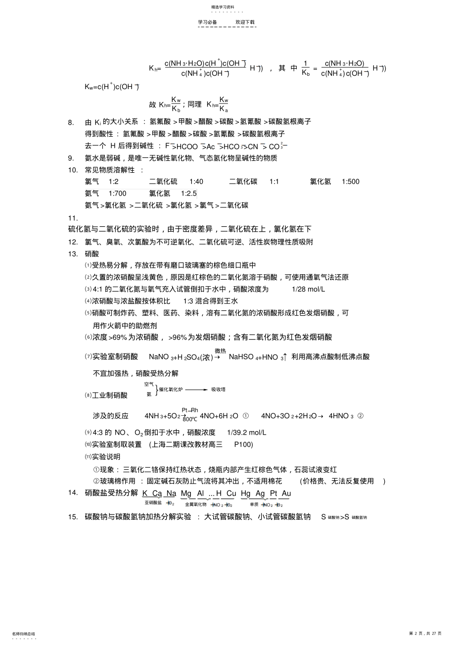 2022年高三化学复习知识点总结 .pdf_第2页