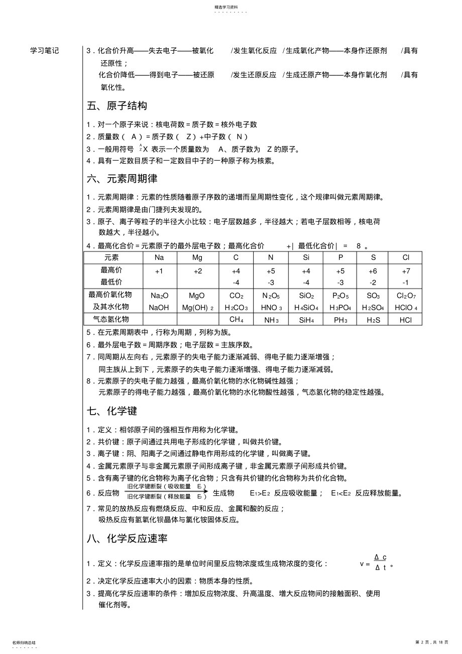 2022年高中化学学业水平考试复习资料 .pdf_第2页