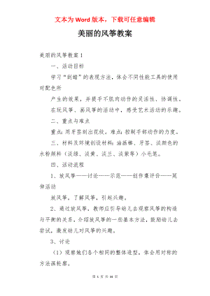 美丽的风筝教案.docx